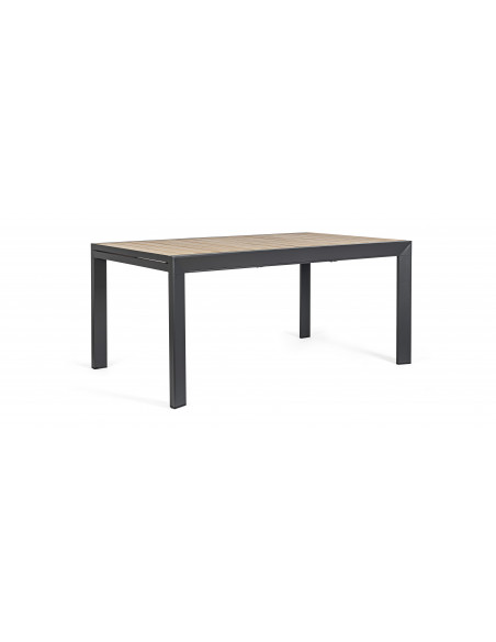 Achat Table extensible BELMAR - 160 / 240 x 100 cm - Naturel / Anthracite - BIZZOTTO