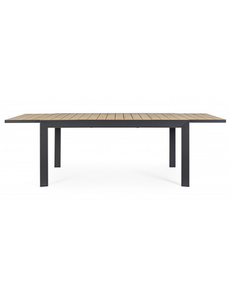 Achat Table extensible BELMAR - 160 / 240 x 100 cm - Naturel / Anthracite - BIZZOTTO