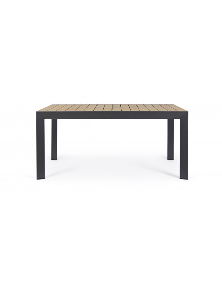 Achat Table extensible BELMAR - 160 / 240 x 100 cm - Naturel / Anthracite - BIZZOTTO