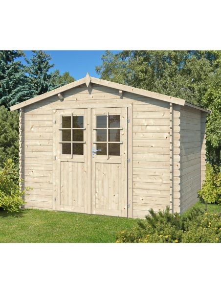 EDEN PARTENAIRE JARDIN Abri de jardin Edelweiss M en bois naturel sans plancher 298 x 298 cm