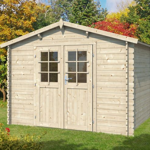 EDEN PARTENAIRE JARDIN Abri de jardin Jasmin L en bois naturel sans plancher 298 x 298 cm