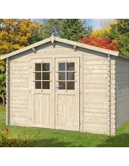 EDEN PARTENAIRE JARDIN Abri de jardin Jasmin L en bois naturel sans plancher 298 x 298 cm