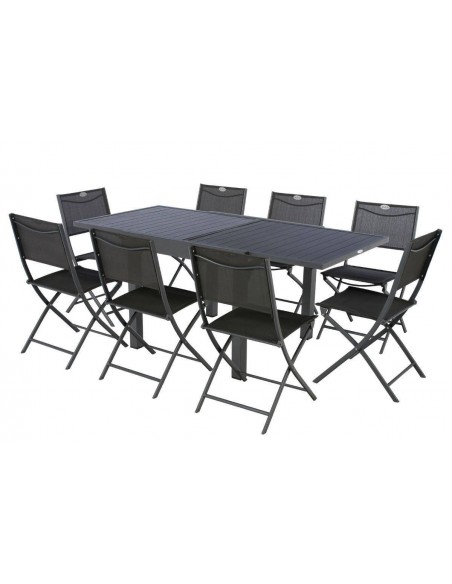 Achat Table de jardin Piazza extensible 8 places en Aluminium graphite - Hespéride