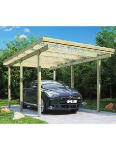 EDEN PARTENAIRE JARDIN Carport Albizia M en bois traité autoclave III 300 X 500 X 250 cm