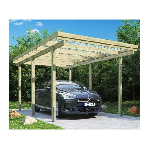 EDEN PARTENAIRE JARDIN Carport Albizia M en bois traité autoclave III 300 X 500 X 250 cm