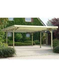 EDEN PARTENAIRE JARDIN Carport Albizia L en bois traité autoclave III 500 x 500 x 250 cm