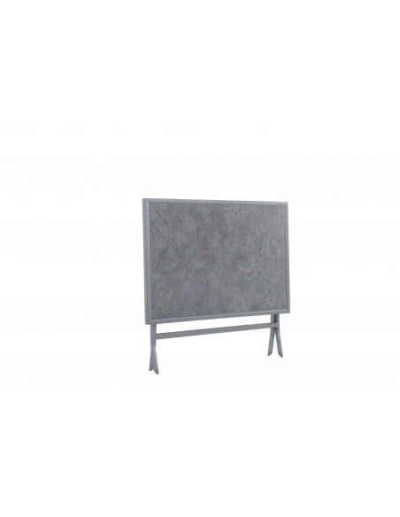 Achat CREADOR - Table pliante PIQUEY - 110 x 71 cm - Aluminium crealite - Gris mat / béton