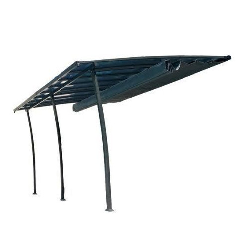 Achat COULEURS DU MONDE - Pergola adossée OSLO 3.5 x 4 m - Polycarbonate, acier et aluminium