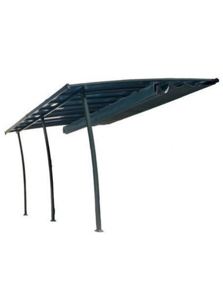 Achat COULEURS DU MONDE - Pergola adossée OSLO 3.5 x 4 m - Polycarbonate, acier et aluminium