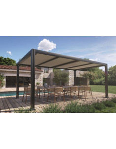 Achat COULEURS DU MONDE - Pergola autoportante bioclimatique AUSTIN - 3.5 x 5 mètres