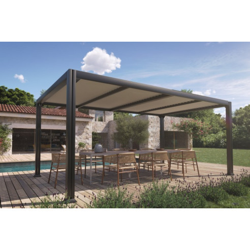 Achat COULEURS DU MONDE - Pergola autoportante bioclimatique AUSTIN - 3.5 x 5 mètres