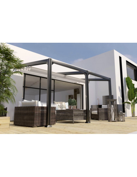 Achat COULEURS DU MONDE - Pergola adossée ANTIGUA - 3 x 4 mètres - Structure seule