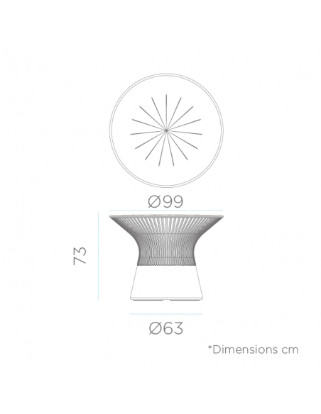 Achat NEWGARDEN - Table ronde d'extérieur lumineuse CAPRI 75 - ø 99 cm