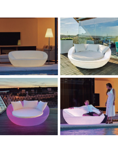 Achat NEWGARDEN - Lit balinais FORMENTERA - Lumineux avec panneau solaire et batterie rechargeable