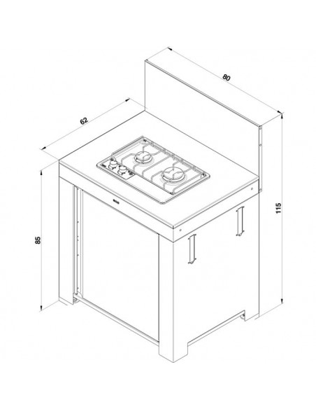 Achat ENO - Module pour plaque de cuisson MASTER 2 - Noir et inox - MODULO