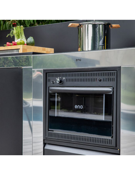 Achat ENO - Module de cuisine avec plaques de cuisson et four à gaz - MODULO - Noir et inox