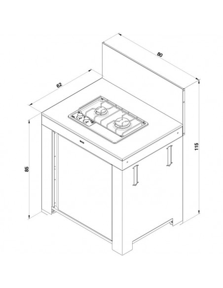 Achat ENO - Module pour plaque de cuisson MASTER 2 - Gris cargo - MODULO