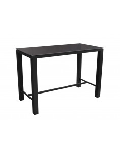 PROLOISIRS - Table haute STONEO 140x74 en aluminium et céramique - Graphite / Anthracite