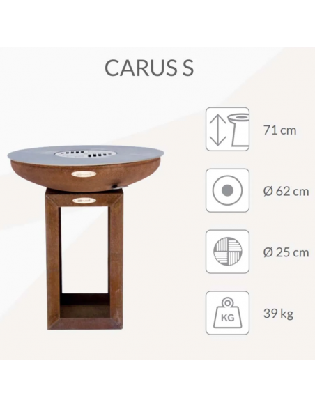 REMUNDI - Brasero Carus taille S en acier corten