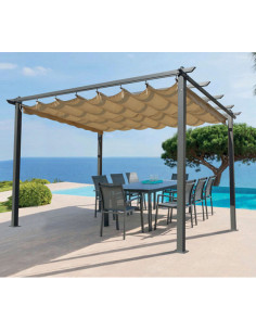 OZALIDE - Pergola OREGON en aluminium 3 X 3 m - Ecru