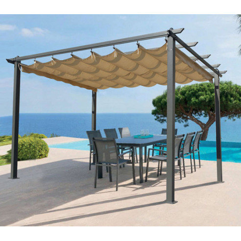 OZALIDE - Pergola OREGON en aluminium 3 X 3 m - Ecru