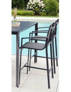 OZALIDE - Tabouret de bar ALMA - Gris anthracite