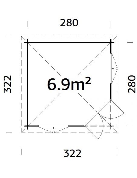 Tonnelle de jardin Mélanie 6.9 m² avec plancher en bois massif 44 mm