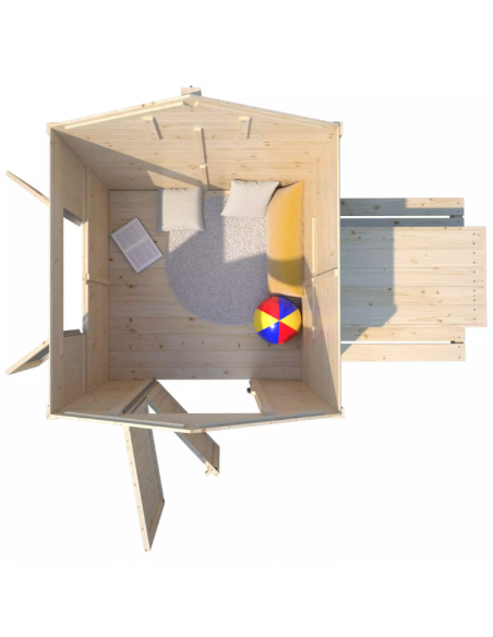 SOULET - Maisonnette en bois TIANA avec table de pique-nique - Enfants 3 à 12 ans