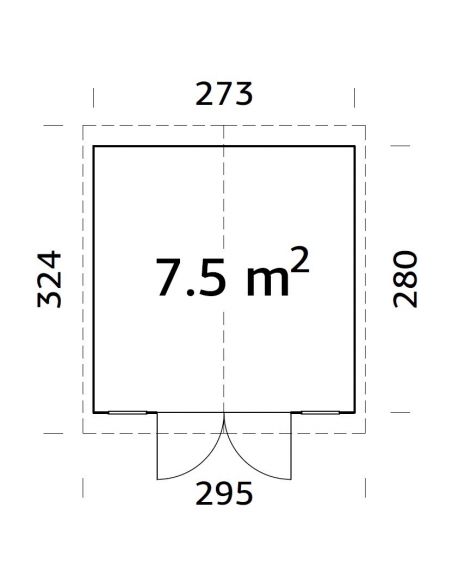 Abri de jardin Dan 7.7 m² avec plancher