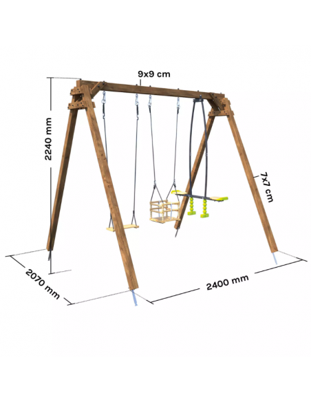 SOULET - Portique de jeux en bois PIERRE - Enfants et bébés