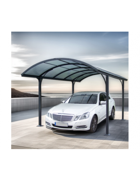 HABRITA - Carport en aluminium 14.62 m² - Aluminium et polycarbonate 6 mm
