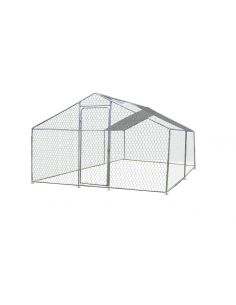 HABRITA - Enclos parc grillagé 6m² avec bâche de toit - L. 200 x P.300 x H.220 cm