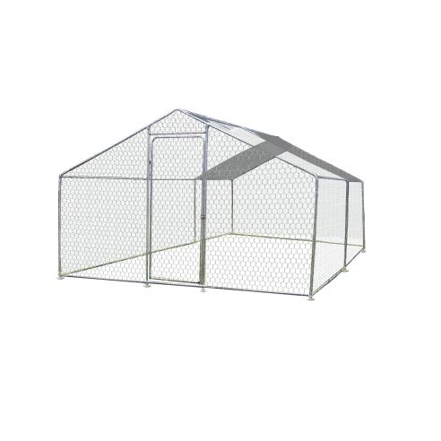 HABRITA - Enclos parc grillagé 6m² avec bâche de toit - L. 200 x P.300 x H.220 cm