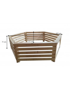 HABRITA - Habillage en bois hexagonal pour spa et piscine - L.277 x L.221x H.071 M