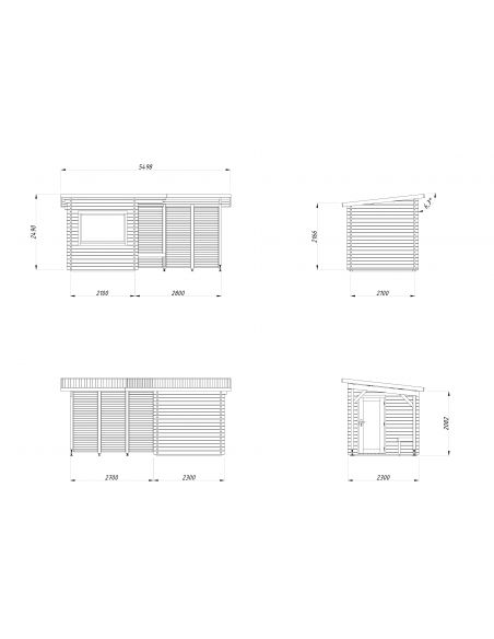 PALMAKO Sauna SANNA 4.1 + 5.9 m²