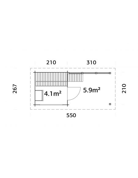 PALMAKO Sauna SANNA 4.1 + 5.9 m²