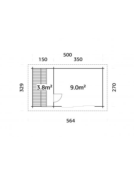 PALMAKO Sauna Sanna 12.8 m² Slide