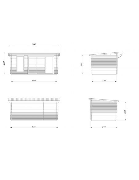 PALMAKO Sauna Sanna 12.8 m² Slide