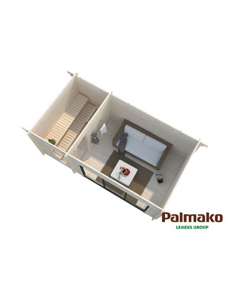 PALMAKO Sauna Sanna 12.8 m² Slide