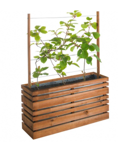 Jardinière LIGN Z en bois traité teinté marron de 50x100 cm