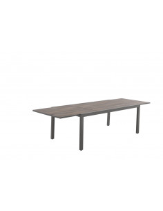 CREADOR - Table de jardin LANZA CR extensible - L.165/261 x 100 cm - Aluminium - Imitation bois flotté