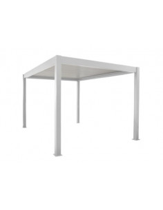 Achat PROLOISIRS - Pergola bioclimatique manuelle ZEPHIR - 3x4 mètres - Aluminium/Lames - Blanc