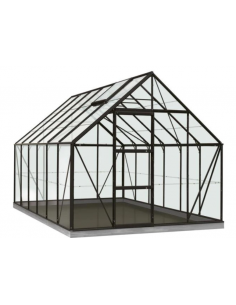 ACD Serre de jardin Oliver 9.9 m² verre trempé sécurit de 3 mm - Noir