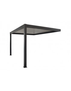 Achat OCEO - Pergola bioclimatique adossée ZEPHIR - 3x4 mètres - Aluminium / Lames - GREY