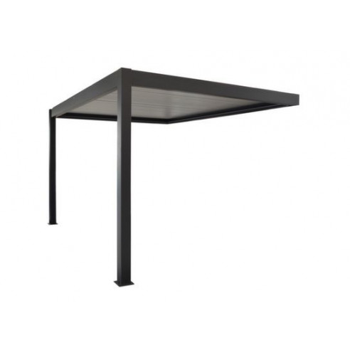 Achat OCEO - Pergola bioclimatique adossée ZEPHIR - 3x4 mètres - Aluminium / Lames - GREY