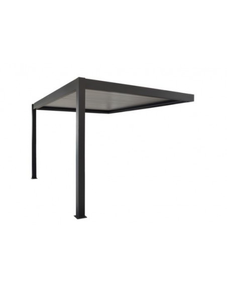 Achat OCEO - Pergola bioclimatique adossée ZEPHIR - 3x4 mètres - Aluminium / Lames - GREY