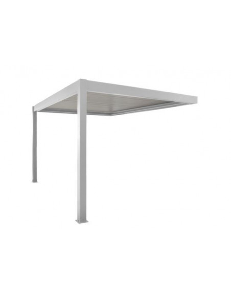 Achat OCEO - Pergola bioclimatique adossée ZEPHIR - 3x4 mètres - Aluminium / Lames - BLANC