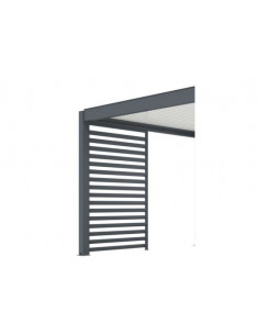 Achat OCEO - Claustra côté 3m - Pergola adossée ZEPHIR - Aluminium / Lames - GREY