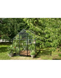 HALLS - Serre de jardin Qube 5.1 m² verre trempé de 3 mm