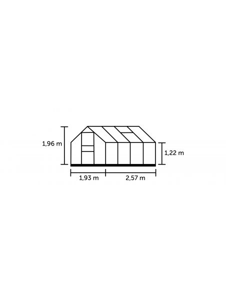 HALLS - Serre de jardin Popular 5 m² polycarbonate 4 mm - Noir